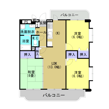 エルグランド帯山Ⅱ303号室